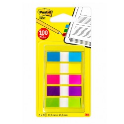 Segnapagina Post it® Index Mini - 683-5CBEU - 12 x 43,1 mm - 5 colori vivaci - Post it® - conf. 100 pezzi