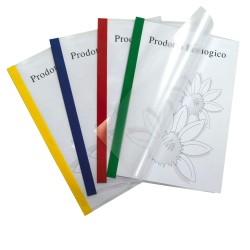 Cartellina Poli 200 - 21 x 29,7 cm - PP - trasparente buccia - dorso blu - Sei Rota - conf. 10 pezzi