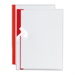 Cartellina Poli 200 - 21 x 29,7 cm - PP - trasparente buccia - dorso rosso - Sei Rota - conf. 10 pezzi
