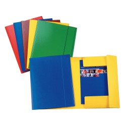 Cartella 3 lembi con elastico - A4 - dorso variabile - presspan - rosso - Esselte