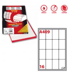 Etichette adesive A/409 - in carta - permanenti - 47,7 x 70 mm - 16 et/fg - 100 fogli - bianco - angoli tondi - Markin