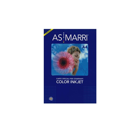 Carta fotografica - per inkjet - A4 - 200 gr - 50 fogli - effetto opaco - bianco - As Marri