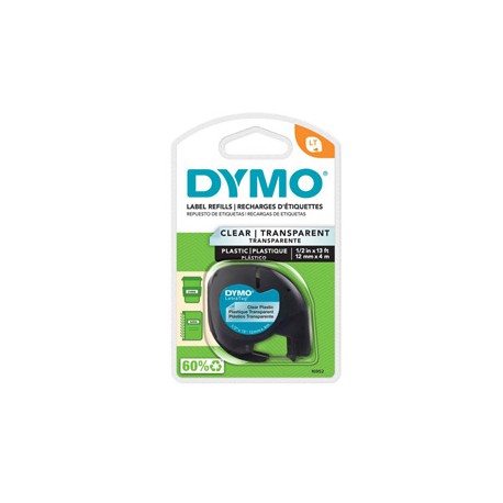 Nastro Letratag 122670 - 12 mm x 4mt - plastica - trasparente - Dymo