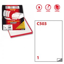 Etichette adesive C/503 - in carta - extra permanenti - 21 x 29,7 cm - 1 et/fg - 100 fogli - bianco - Markin