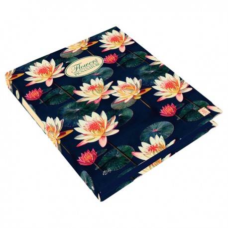 Raccoglitore Nature Flowers - A4 - 27x32cm - 4 anelli - dorso 4 cm - Pigna