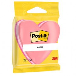 Blocco foglietti cuore - 2007-H - 70 x 70 mm - rosa neon/rosa ultra/rosa pastello - 225 fogli - Post it®