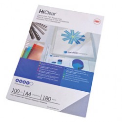 Scatola 100 copertine Hi-Clear 200micron A4 neutro trasparente GBC
