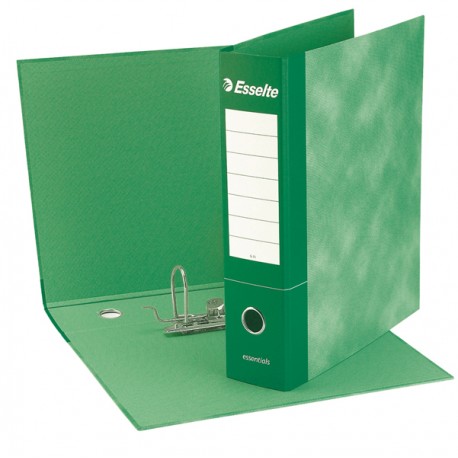 Registratore Essentials G75 - dorso 8 cm - protocollo 23 x 33 cm - verde - Esselte