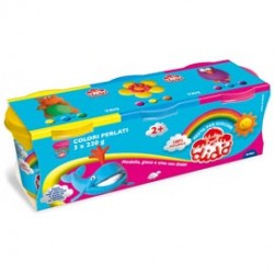 Tris barattoli da 220gr - giallo/rosso/azzurro - DiDò - conf. 3 pezzi