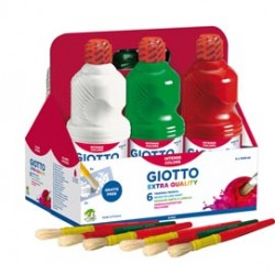 Schoolpack 6 flaconi tempera pronta - 1000ml - colori assortiti - Giotto