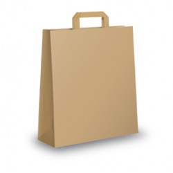 Shopper - maniglie piattina - 26 x 11 x 35 cm - carta kraft - avana - Mainetti Bags - conf. 25 pezzi