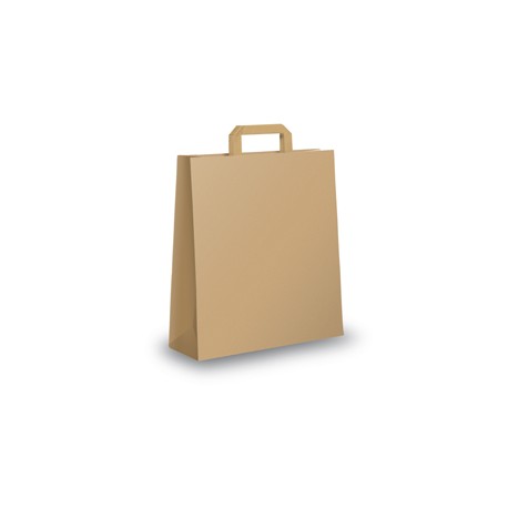 Shopper - maniglie piattina - 26 x 11 x 35 cm - carta kraft - avana - Mainetti Bags - conf. 25 pezzi