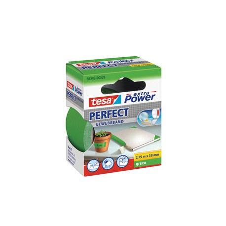Nastro adesivo telato XP Perfect - 38 mm x 2,7 m - tela plastificata - verde - Tesa