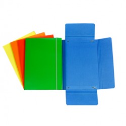 Cartella 3 lembi con elastico - A5 - dorso variabile - cartone plastificato - colori assortiti - Cartotecnica del Garda
