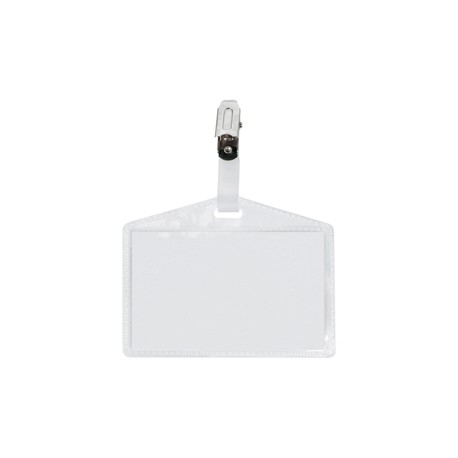 Portanome Pass 3P - clip in metallo - senza cartoncino - 9,5 x 6 cm - PP - buccia - Sei Rota - conf. 100 pezzi