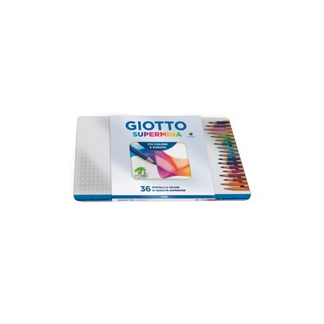 Pastello Supermina - mina 4 mm - colori assortiti - Giotto - astuccio in metallo 36 pezzi