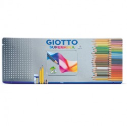 Pastello Supermina - mina 4 mm - colori assortiti - Giotto - astuccio in metallo 50 pezzi