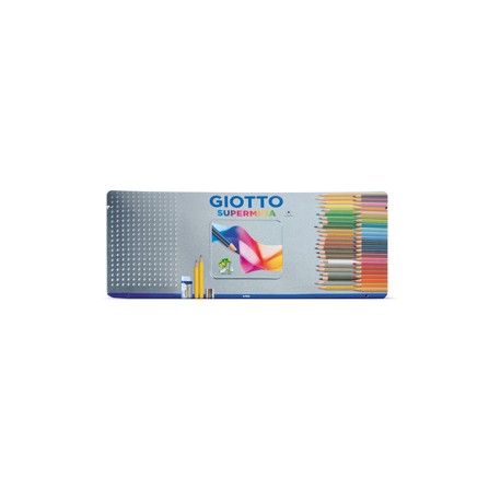 Pastello Supermina - mina 4 mm - colori assortiti - Giotto - astuccio in metallo 50 pezzi