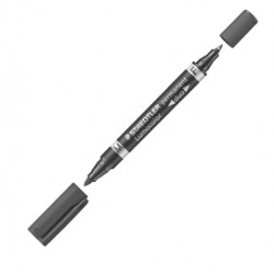 Pennarello Lumocolor Permanent Duo 348 - punta 0,6mm e 1,5mm - nero - Staedtler