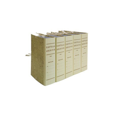 Faldone - legacci incollati - juta - 35 x 25 cm - dorso 6 cm - paglia - Brefiocart