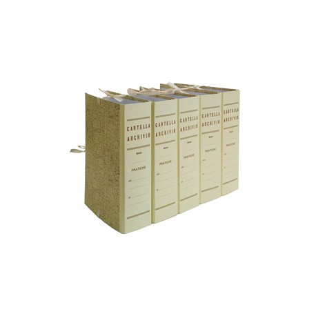 Faldone - legacci incollati - per Gazzetta Ufficiale - juta - 31 x 22 cm - dorso 10 cm - paglia - Brefiocart