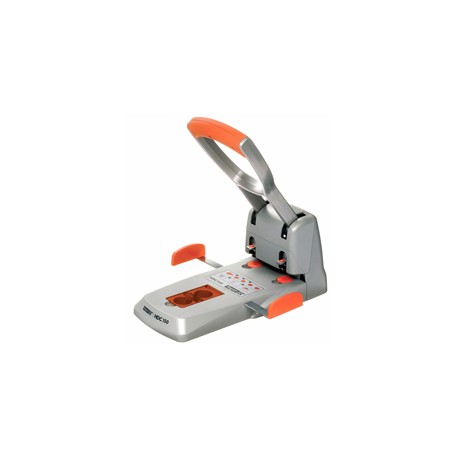 Perforatore HDC150 - max 150 fogli - 2 fori - passo 8 cm - grigio/arancio - Rapid