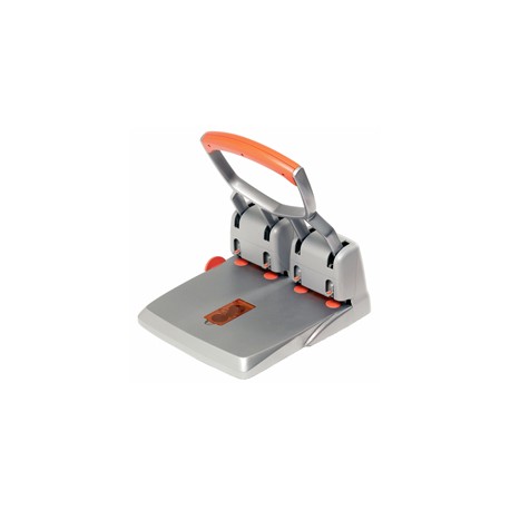 Perforatore HDC150 - max 150 fogli - 4 fori - passo 8 cm - grigio/arancio - Rapid