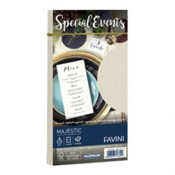 Busta Special Events metal - 110 x 220 mm - 120 gr - crema - Favini - conf. 10 buste