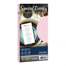 Busta Special Events metal - 110 x 220 mm - 120 gr - rosa - Favini - conf. 10 buste