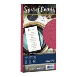 10 buste SPECIAL EVENTS METAL 120gr 110x220mm rosso FAVINI