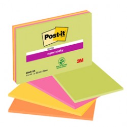 Blocco foglietti Post it® Super Sticky Meeting Notes - 6845-SSP - 203 x 152 mm - giallo/rosa neon - 45 fogli - Post it®