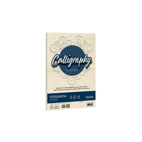 Carta Calligraphy Pergamena - A4 - 90 gr - naturale 06 - Favini - conf. 50 fogli