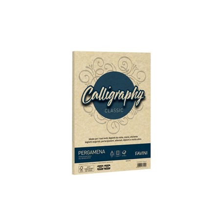 Carta Calligraphy Pergamena - A4 - 90 gr - crema 05 - Favini - conf. 50 fogli