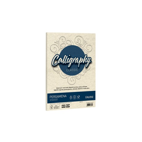 Carta Calligraphy Pergamena - A4 - 190 gr - naturale 06 - Favini - conf. 50 fogli