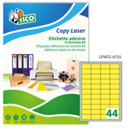 Etichette adesive LP4F - in carta - angoli arrotondati - laser - permanenti - 47,5 x 25,5 mm - 44 et/fg - 70 fogli - gia