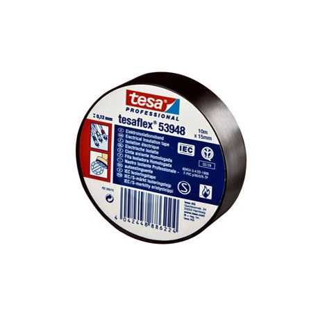 Nastro adesivo isolante - 15 mm x 10 m - PVC - nero - Tesa