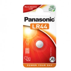 Micropila LR44 - 1,5V - a pastiglia - alcalina - Panasonic - blister 1 pezzo