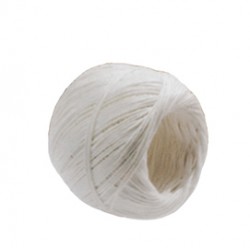 Rotolo di spago - diametro 1 mm - lunghezza 90 m - fibra naturale titolo 2/6 - 100 gr - finitura candido cerato - bianco