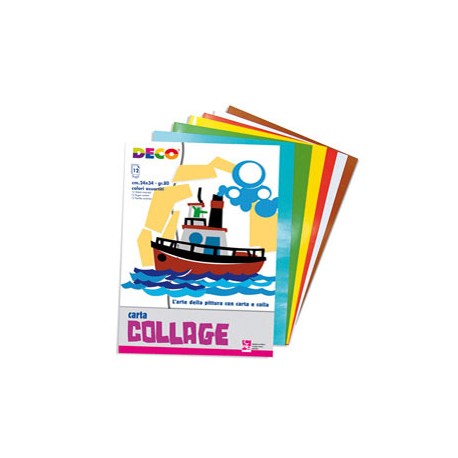 Album collage - 24 x 34 cm - 12 fogli - carta lucida rasata - DECO