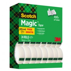 Nastro adesivo Magic™ 810 - permanente - 1,9 cm x 33 m - trasparente - Scotch - Value Pack 20+4 rotoli