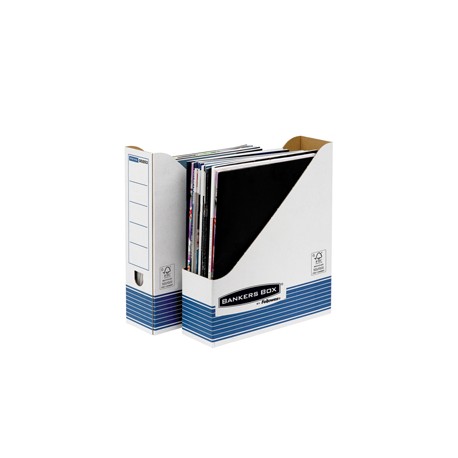 Portariviste Bankers Box System - 7,8 x 31,1 x 25,8 cm - bianco/blu - Fellowes