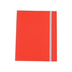 Cartella 3 lembi con elastico - A4 - dorso variabile - fibrone - rosso - Cartotecnica del Garda