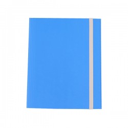 Cartella 3 lembi con elastico - A4 - dorso variabile - fibrone - blu - Cartotecnica del Garda