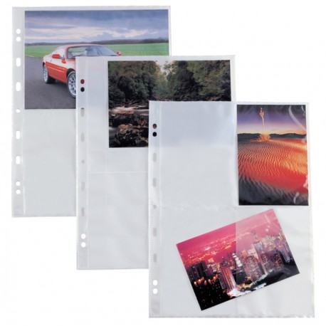 Buste forate Atla F porta foto - 8 spazi 10 x 15 cm - trasparente - Sei Rota - conf. 10 pezzi