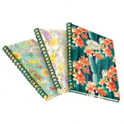 Blocco spirale Nature Flowers - A6 - 5mm - 50 fogli - 80 gr - spiralato sul lato corto - Pigna