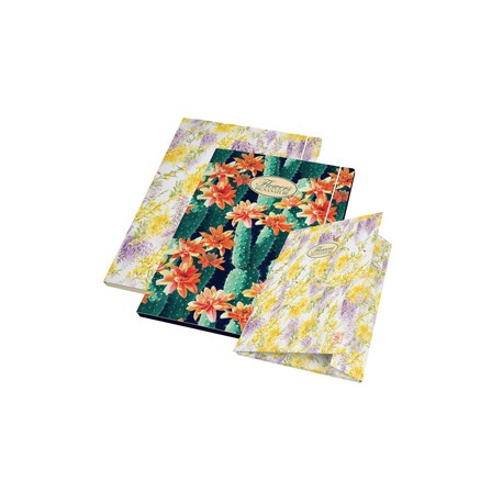 Cartella con elastico Nature Flowers - 26 x 34,5 cm - 3lembi - Pigna