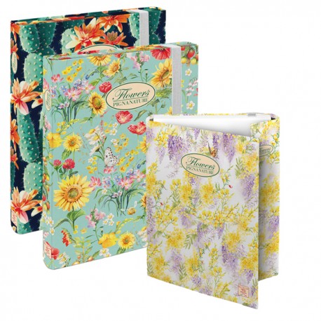 Cartella progetti Nature Flowers - 26 x 34 cm - dorso 3 cm - con elastico - Pigna