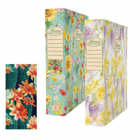Cartella progetti Nature Flowers - 26 x 34 cm - dorso 7 cm - con elastico - Pigna
