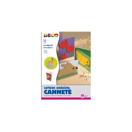 Cartoncino ondulato Cannet&egrave; 2206 - 50 x 70 cm - 230 gr - blu - DECO - conf. 10 fogli
