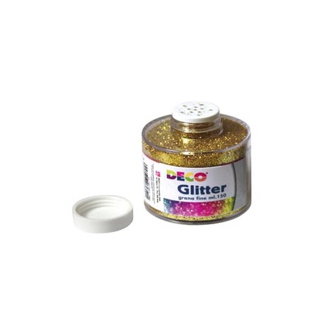 Barattolo Glitter - grana fine - 150ml -  oro - DECO